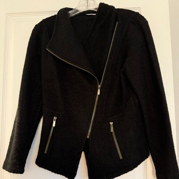 EUC Halogen Knit Moto Jacket, S, Asymmetrical black - Picture 3 of 11